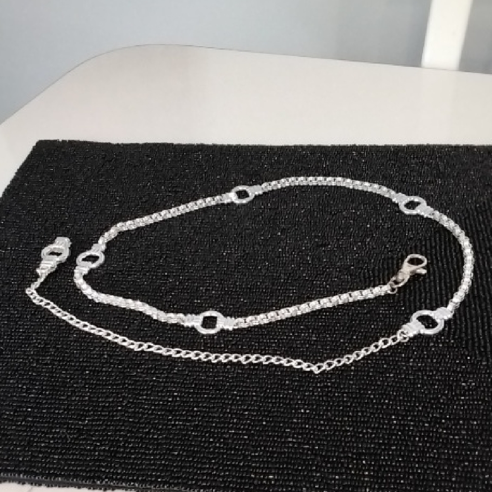 Silver Chain Belt with Circle Accents